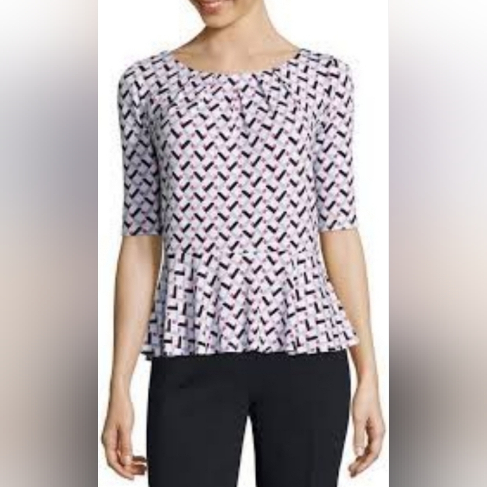LIZ CLIBORNE, PEPLUM, KNIT TOP , M